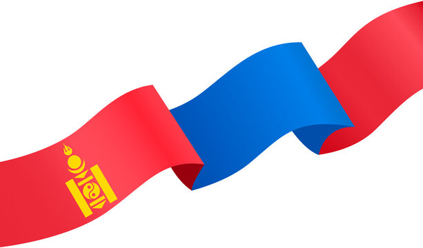 Mongolia flag wave  isolated  on png or transparent background,Symbol Mongolia,template for banner,card,advertising ,promote,and business matching country poster, vector illustration
