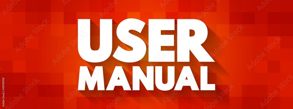 Poster user manual - intended to assist users in using a particular product, service or application, text c