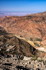 Beautiful desert mountains landscape. Wadi Dana, Jordan.