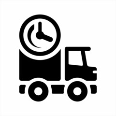 Fast Delivery Truck Icon. Vector And Glyph