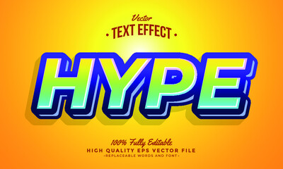 Hype 3D Yellow Background Editable Modern Text Effect Vector Files	