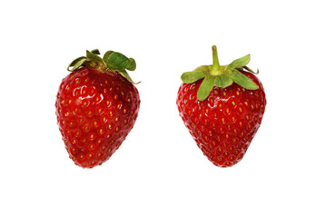 Set of red ripe strawberries