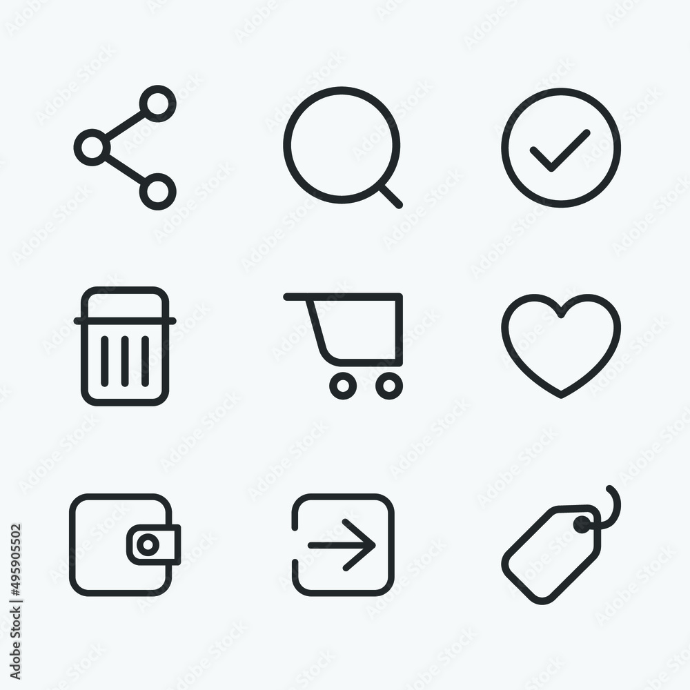 Poster set of user interface vector icon. ui symbols for website