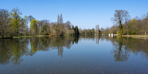 Castle gardens from Schwetzingen castle, 18th century, Schwetzingen, Baden-Wuerttemberg, Germany, Europe
