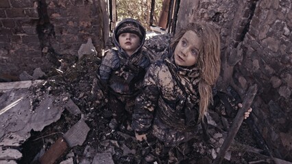 Children without a home, apocalypse, war