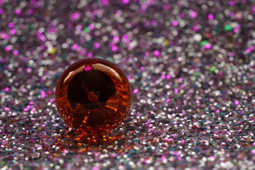 close up of a glass ball