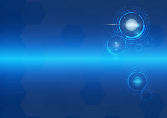 Blue circle an circuit electronic technology abstract technology innovation concept vector background and glowing light with some elements of this image