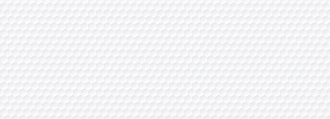 White abstract paper texture background with hexagons, honeycombs in 3d, paper cut art style. Modern seamless background vector illustration design for banner, wallpaper, flyer, poster.