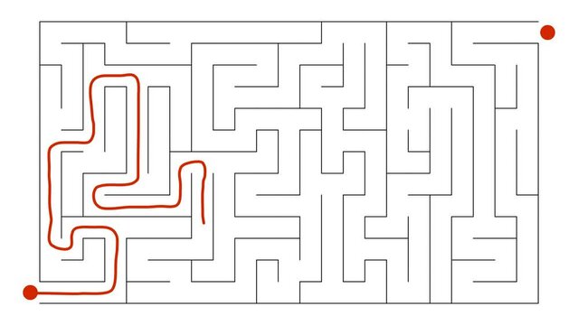 Maze Animation Labyrinth Black White Green Screen | 2D Animated Maze | Drawing Line Maze Labyrinth Solution Animation Career | Puzzle Maze Troubleshooting
