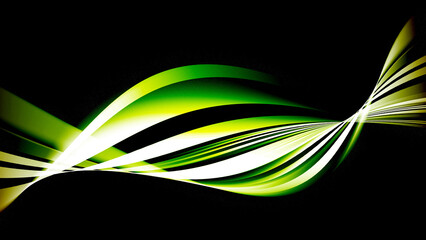 Abstract Green wave curve line and lights with bokeh elegant overlay background. Dust sparks background.