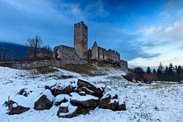 Belfort castle is one of the most fascinating medieval ruins in Trentino. Spormaggiore, Trento...