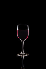 Fototapeta na wymiar Glass of Red wine in silhouette