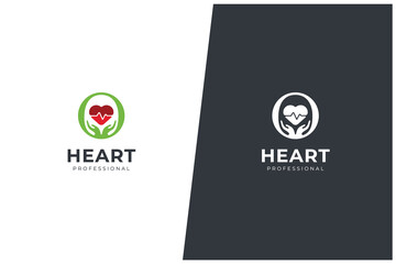 Heart Vector Logo Wellness Health Care Love Concept 