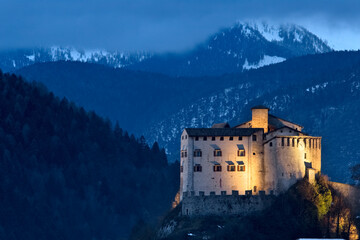 Fototapeta na wymiar The medieval mountain fortress of Stenico. Giudicarie, Trento province, Trentino Alto-Adige, Italy, Europe.