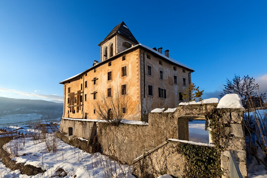 Malosco castle was the birthplace of the artist Fortunato Depero. Borgo d'Anaunia, Non Valley, Trento province, Trentino Alto-Adige, Italy, Europe.