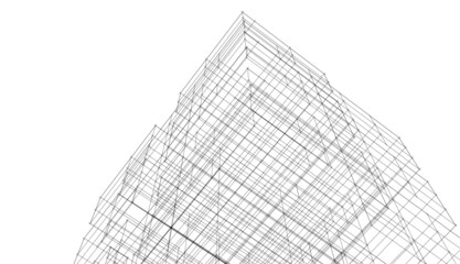 architecture building 3d drawing 
