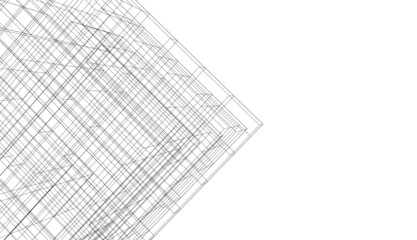 architecture building 3d drawing 