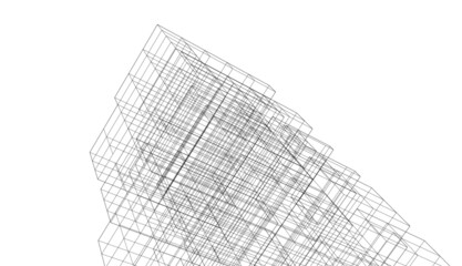 architecture building 3d drawing 