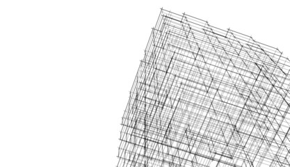 architecture building 3d drawing 