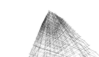 architecture building 3d drawing 