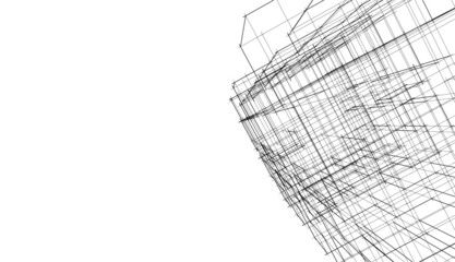 architecture building 3d drawing 