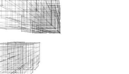 architecture building 3d drawing 