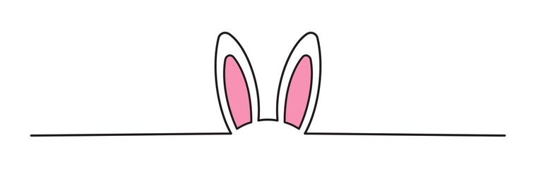Easter Bunny Ears line art banner