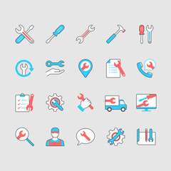 Repair simple color icons. Editable stroke.
