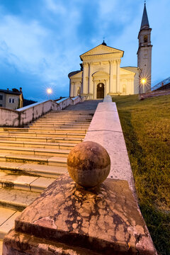 The cathedral of Enego is a religious building in the Asiago plateau. Vicenza province, Veneto, Italy.