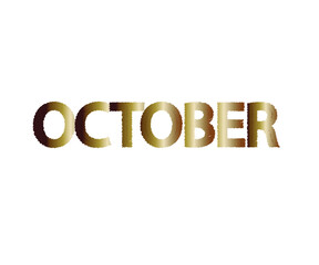 October scratched bronze calendar with white background