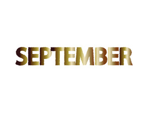 September scratched bronze calendar with white background