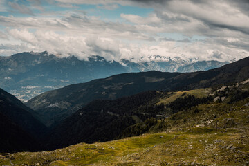 landscape with clouds in the mountains