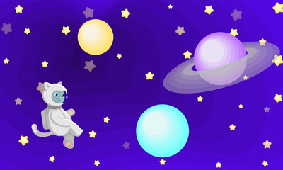 Fototapeta premium cat and space