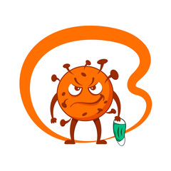 Medical character design angry coronavirus