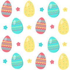Vector illustration. Seamless pattern with colorful Easter eggs.