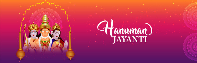 Vector illustration with vector illustration of happy hanuman jayanti