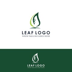 Logos of green Tree leaf ecology nature element vector