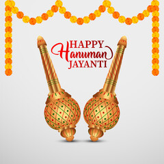 Vector illustration of gadda for hanuman jayanti
