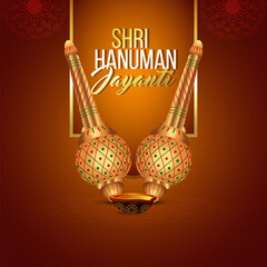 Vector illustration with vector illustration of happy hanuman jayanti