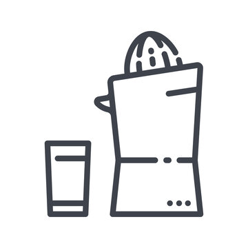 Vector juicer line icon isolated on transparent background.