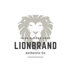 Lion hand drawn logo isolated on white background vector illustration for labels, badges, t-shirt and other design.