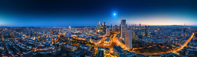 Fototapete Skyline frankfurt am main 360° aerial night skyline  © Mathias Weil