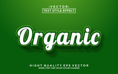 Editable text style effect - Organic text style theme color green