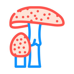 amanita mushroom color icon vector. amanita mushroom sign. isolated symbol illustration