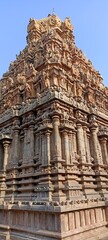 Fototapeta na wymiar Brihadishvara Temple, locally known as Thanjai Periya Kovil, and also called Rajarajeswaram, is a Shaivite Dravidian styled temple dedicated to Shiva located in South sideof Cauvery river in Thanjavur