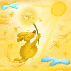 Character design solar animal. Children's illustration