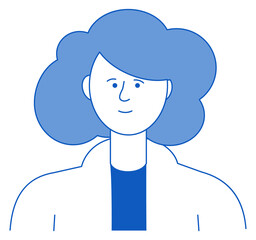 Woman head portrait. Pretty female character face