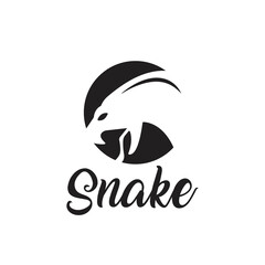 Obraz premium Snake head logo sticking out tongue dangerous snake silhouette design illustration