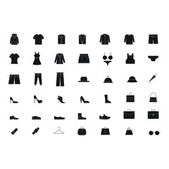 fashion icon set silhouette for symbol icon website presentation 