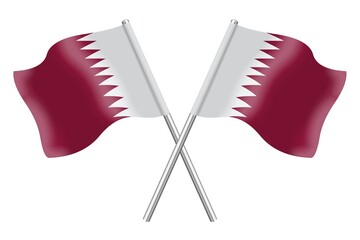 Qatar flag on white background